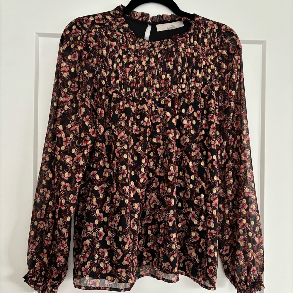 Floral Black Blouse
